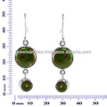 Beautiful Green Copper Turquoise E Peridot Gemstone 925 Sterling Silver Earring